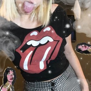 Classic Cropped Rolling Stones T-Shirt